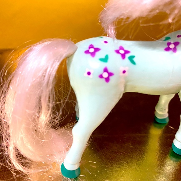 THE BENDABLES 1996 PONY TAILS MINT GREEN w/WHITE BRUSHABLE HAIR PONY TOY - Picture 4 of 9